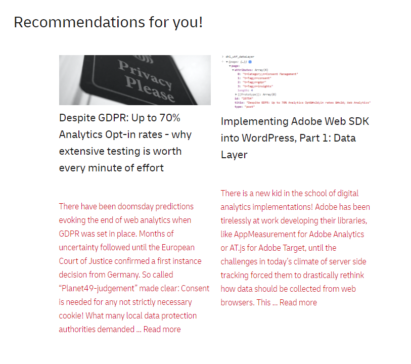 Implementing Adobe Web SDK into WordPress, Part 3: Adobe Target for Recommendations